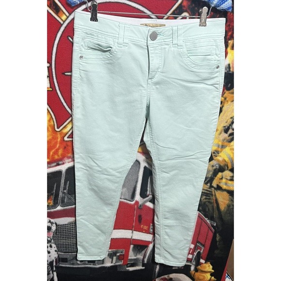 Democracy AB Technology Jeans Womens Size‎ 6 Mint Green Stretch Tapered - Picture 1 of 7